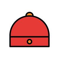 hoed icoon gekleurde schets rood oranje kleur Chinese nieuw jaar symbool perfect. vector