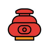 pot icoon gekleurde schets rood oranje kleur Chinese nieuw jaar symbool perfect. vector