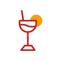 drinken icoon duotoon geel rood zomer strand symbool illustratie. vector