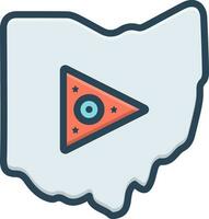 kleur icoon voor Ohio vector