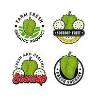 zuurzak fruit logo ontwerp verzameling vector