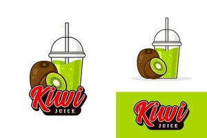 kiwi sap drinken logo ontwerp illustratie verzameling vector