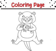 schattig Otter dier kleur bladzijde illustratie vector. voor kinderen kleur boek. vector