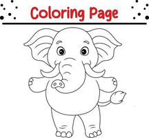 schattig olifant tekenfilm kleur bladzijde. dier illustratie vector. voor kinderen kleur boek. vector