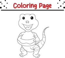 schattig hagedis dier kleur bladzijde voor kinderen. zwart en wit vector illustratie voor kleur boek.