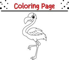 flamingo kleur bladzijde voor kinderen. zwart en wit vector illustratie voor kleur boek