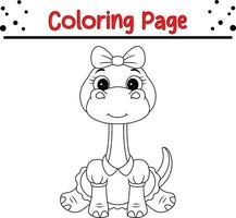dinosaurus kleur bladzijde voor kinderen. zwart en wit vector illustratie voor kleur boek