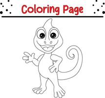 schattig hagedis dier kleur bladzijde voor kinderen. zwart en wit vector illustratie voor kleur boek.