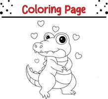 schattig krokodil dier kleur bladzijde illustratie vector. voor kinderen kleur boek. vector