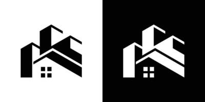 echt landgoed huis gebouw logo ontwerp icoon vector illustratie