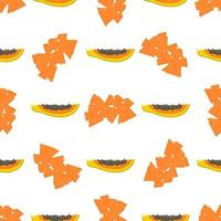 illustratie op thema grote gekleurde naadloze papaya vector