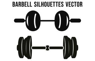 Sportschool barbell silhouet vector bundel, geschiktheid uitrusting element silhouetten