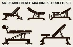 reeks van Sportschool uitrusting silhouet vector, geschiktheid element machine illustratie bundel vector