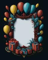 illustratie van vakantie ballonnen en cadeaus achtergrond vector