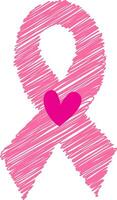 roze borst kanker lint bewustzijn met hart ontwerp vector