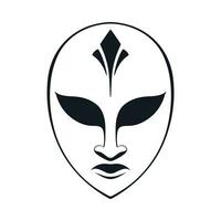 masker voor gezicht karakter logo. silhouet masker Aan wit vector