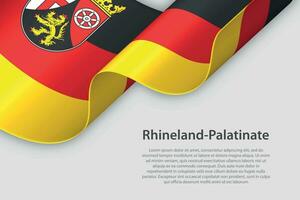 3d lint met vlag rijnland-palts. Duitse staat. geïsoleerd Aan wit achtergrond vector