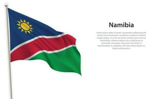 golvend vlag van Namibië Aan wit achtergrond. sjabloon voor onafhankelijkheid dag vector