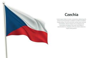 golvend vlag van Tsjechië Aan wit achtergrond. sjabloon voor onafhankelijkheid dag vector