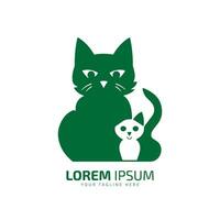 minimaal en abstract logo van kat icoon kind van kat vector silhouet geïsoleerd ontwerp