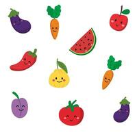 groente en fruit schattig karakter mascotte vector ontwerp.