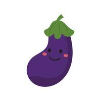 gelukkig aubergine schattig karakter mascotte vector ontwerp. aubergine vector.