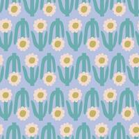 mooi bloemen patroon in retro stijl. vector naadloos structuur met schattig bloemen. hand- getrokken bloemen achtergrond