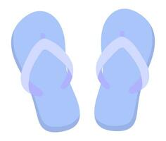bewerkbare blauw slippers clip art vector voorwerp sjabloon.