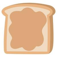 pinda boter geroosterd brood brood ontbijt voedsel voor ochtend. vector