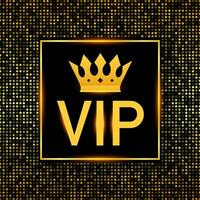 gouden symbool van exclusiviteit, de etiket vip met schitteren. heel belangrijk persoon vip icoon Aan donker achtergrond teken van exclusiviteit met helder, gouden gloed. vector voorraad illustratie