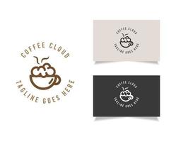 koffie logo concept. cloud café-logo-inspiratie. vector