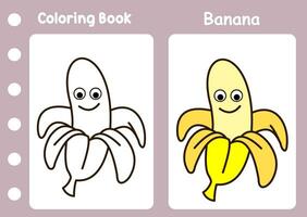 kleur boek schattig banaan vector