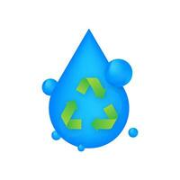 recycling en opslaan water. water behoud. vector voorraad illustratie