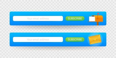 e-mail abonneren, online nieuwsbrief vector sjabloon met postbus en verzenden knop. vector voorraad illustratie