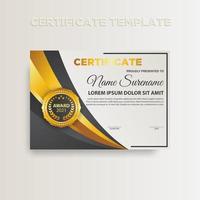 modern gradiëntkleurcertificaatsjabloonontwerp met gouden kleur vector