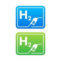 waterstof auto station, h2 gas. hernieuwbaar eco energie. vector voorraad illustratie