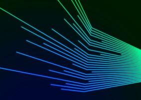 blauw en groen neon gebogen lijnen tech achtergrond vector
