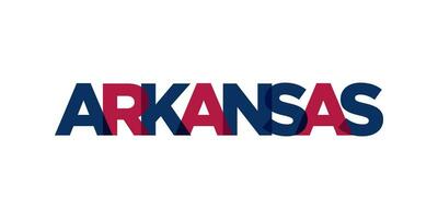 Arkansas, Verenigde Staten van Amerika typografie leuze ontwerp. Amerika logo met grafisch stad belettering voor afdrukken en web. vector