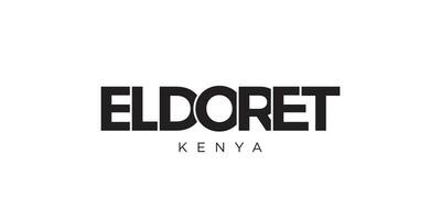 eldoret in de Kenia embleem. de ontwerp Kenmerken een meetkundig stijl, vector illustratie met stoutmoedig typografie in een modern lettertype. de grafisch leuze belettering.