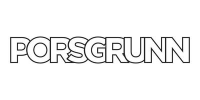 porsgrunn in de Noorwegen embleem. de ontwerp Kenmerken een meetkundig stijl, vector illustratie met stoutmoedig typografie in een modern lettertype. de grafisch leuze belettering.