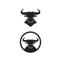 stier en buffelkop koe logo ontwerp vector dierlijke hoorn