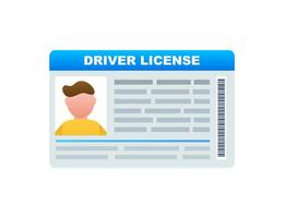 Mens bestuurder licentie plastic kaart sjabloon. ID kaart kaart. vector voorraad illustratie