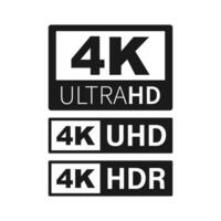 4k ultra hd label. hoog technologie. LED televisie Scherm. vector illustratie