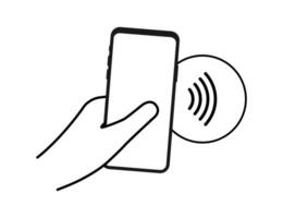 contactloos draadloze betalen teken logo. nfc technologie. vector voorraad illustratie