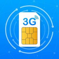 3g sim kaart. mobiel telecommunicatie technologie symbool. vector illustratie.