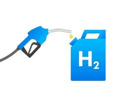 waterstof auto station, h2 gas. hernieuwbaar eco energie. vector voorraad illustratie