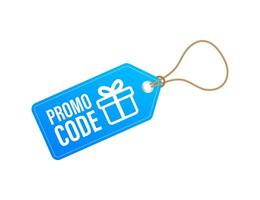 promo code. vector geschenk tegoedbon met coupon code. premie cadeau kaart achtergrond voor e handel, online winkelen. marketing. vector illustratie