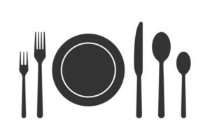 lepel vork mes vector icoon, restaurant symbool. vector voorraad illustratie