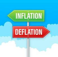 inflatie en deflatie balans Aan de schaal. balans Aan schaal. bedrijf concept. vector voorraad illustratie