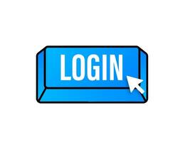 Log in. web spandoek. pijl, cursor icoon. pijl vector icoon. hand- Klik vector voorraad illustratie